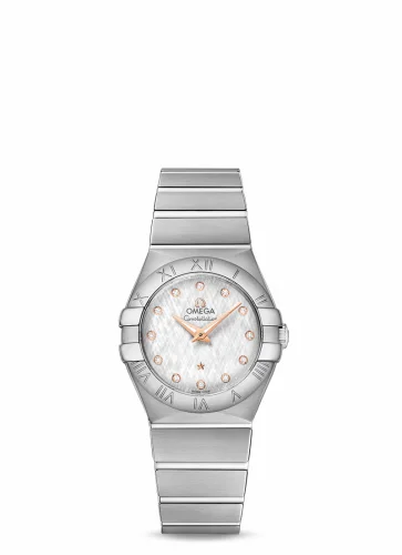 Omega Constellation Quartz 27 Brushed Stainless Steel / Silver Silk 123.10.27.60.52.001 (12310276052001)